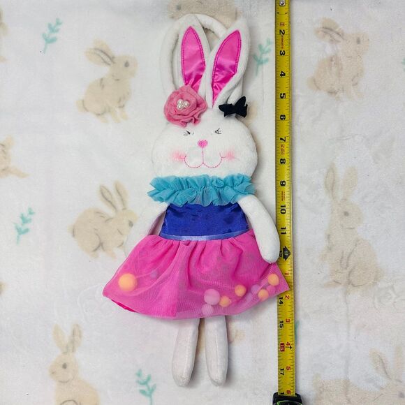 Country Line Bunny Rabbit Plush Zip Purse Easter White Pink Purple - Picture 10 of 10